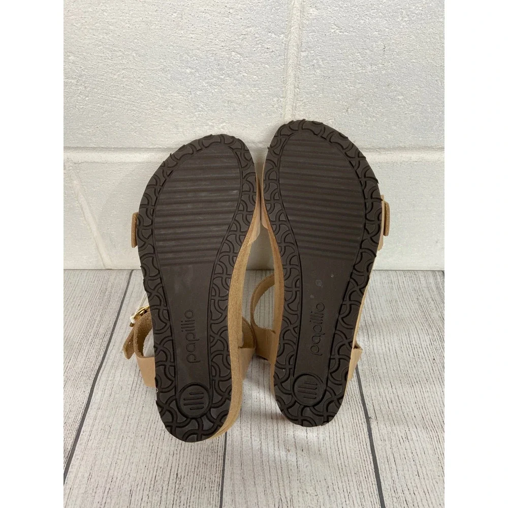 Papillio Soley Ring Buckle Wedge Sandals‎ Sandcastle Narrow Fit Size 37 US 6